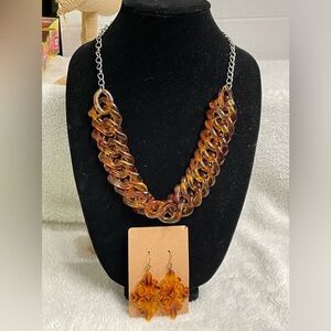 Tortoiseshell Necklace and Earring set